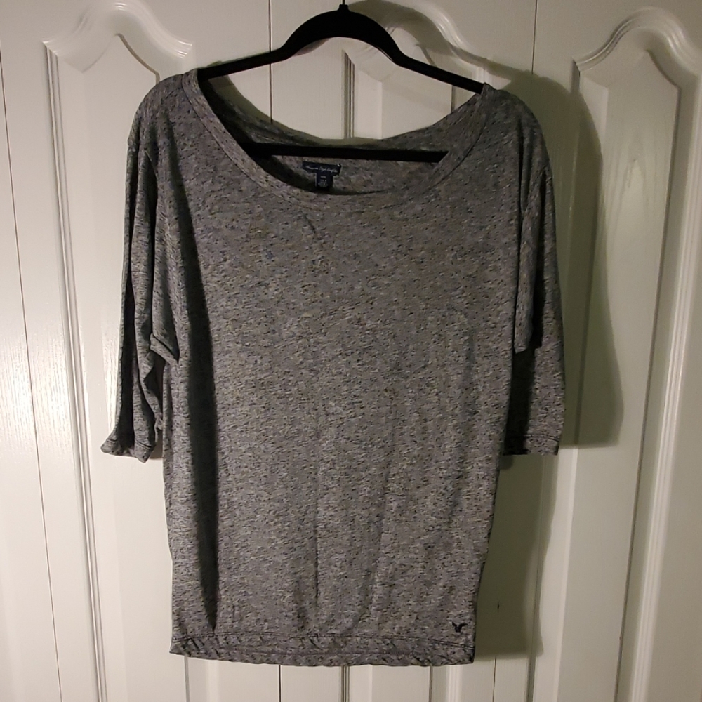 American Eagle Grey Bat Sleeve top size Medium